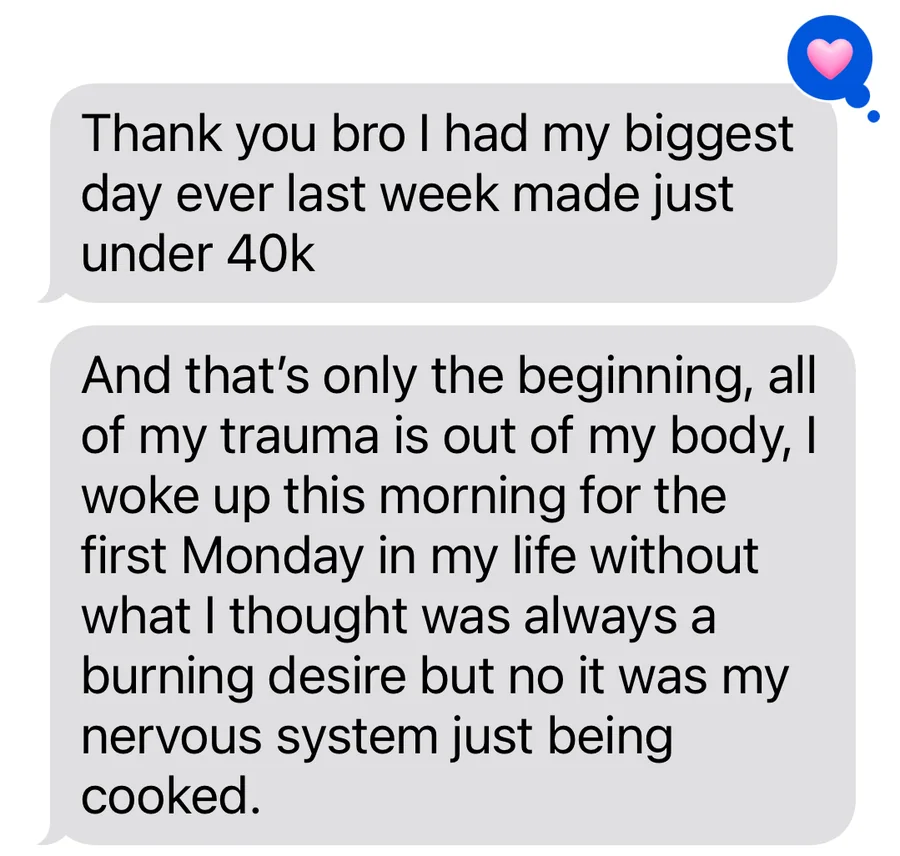 Client testimonial — entrepreneur