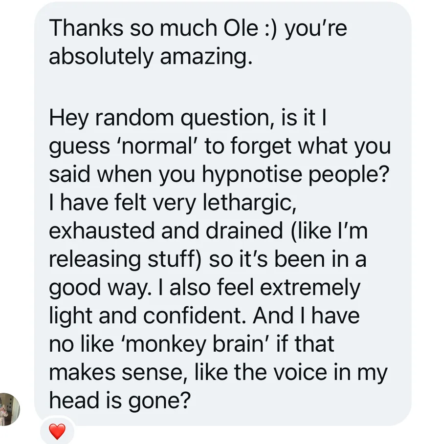 Client testimonial — anxiety self doubt