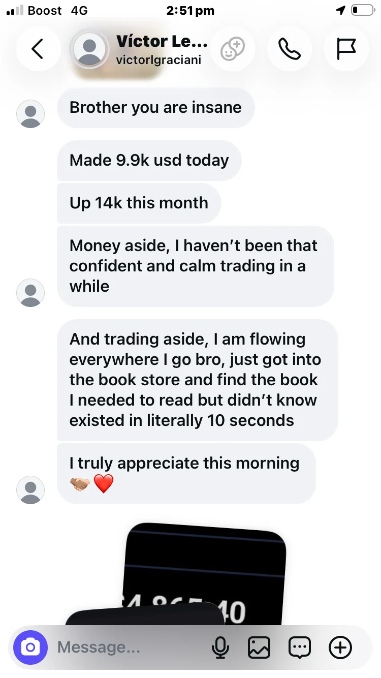 Client testimonial — victor g victorlgraciani trader