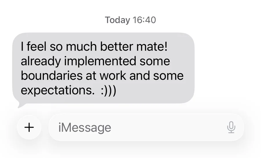 Client testimonial — confidence at work