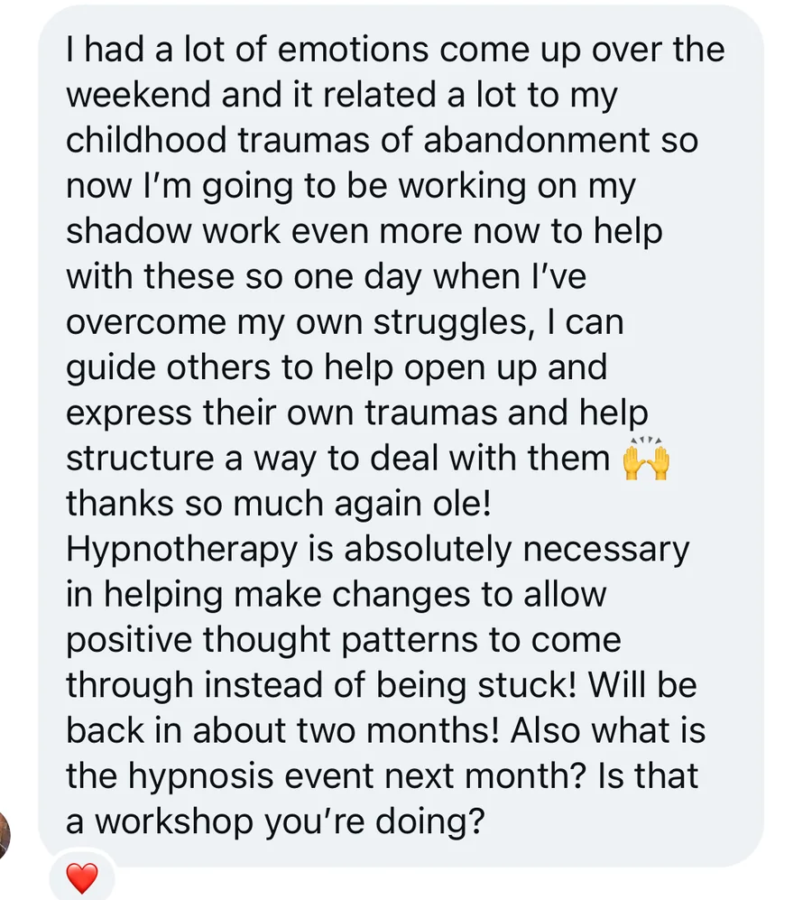 Client testimonial — angelica trauma release