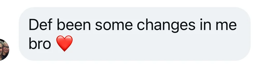 Client testimonial — after one session