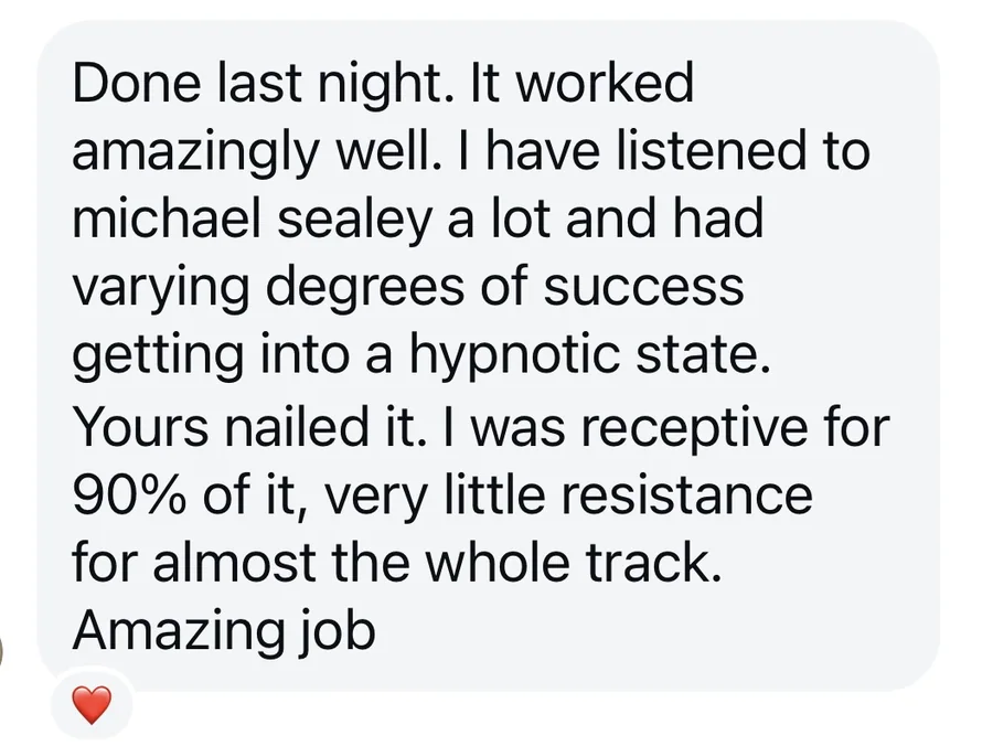 Client testimonial — custom hypnosis audio