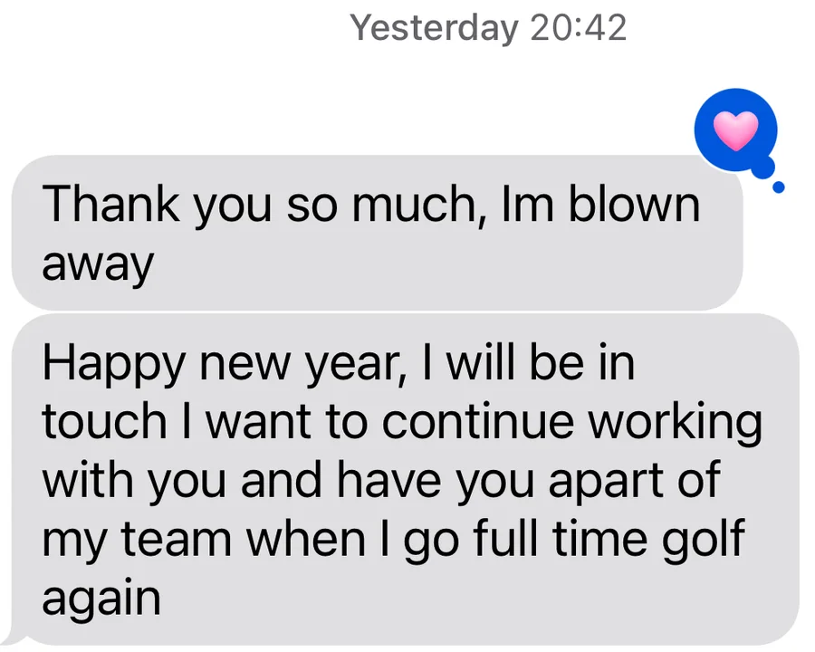 Client testimonial — sports performance
