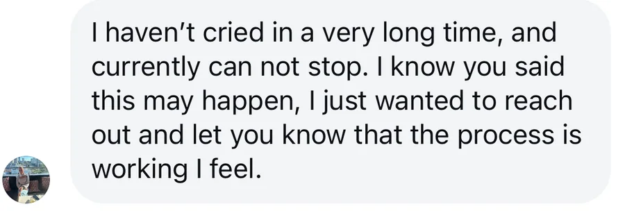 Client testimonial — emotional release