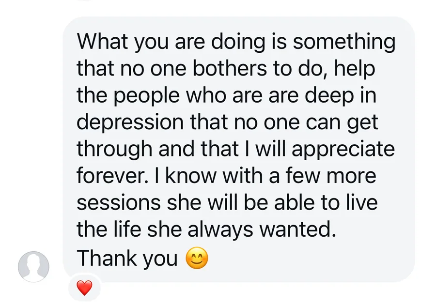 Client testimonial — s mother depression