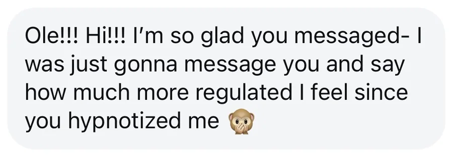 Client testimonial — emotional regulation