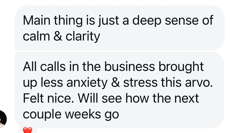 Client testimonial — entrepreneur