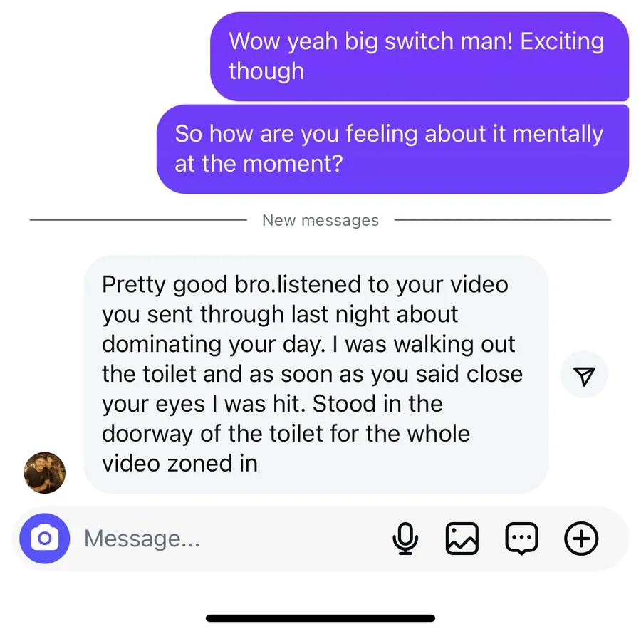 Client testimonial — hypnosis audio