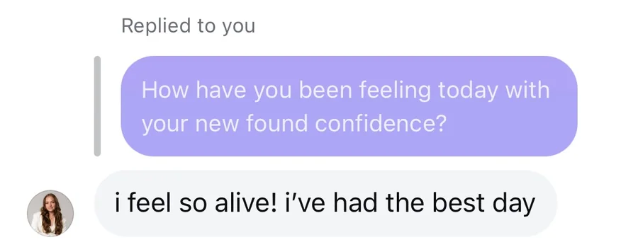 Client testimonial — confidence