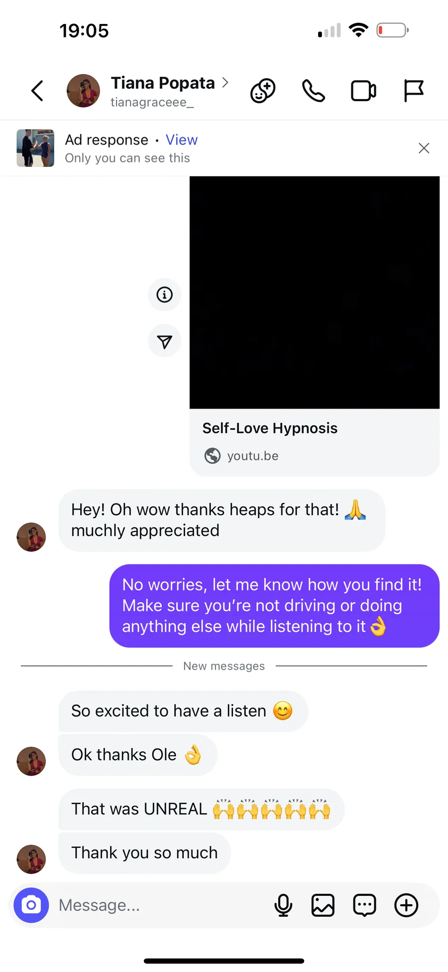 Client testimonial — tiana p tianagraceee self love hypnosis