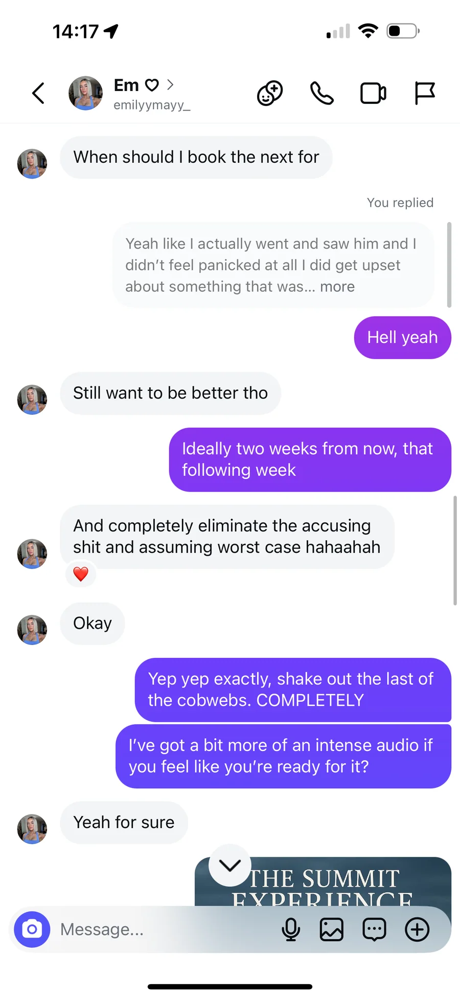Client testimonial — em emilyymayy follow up session