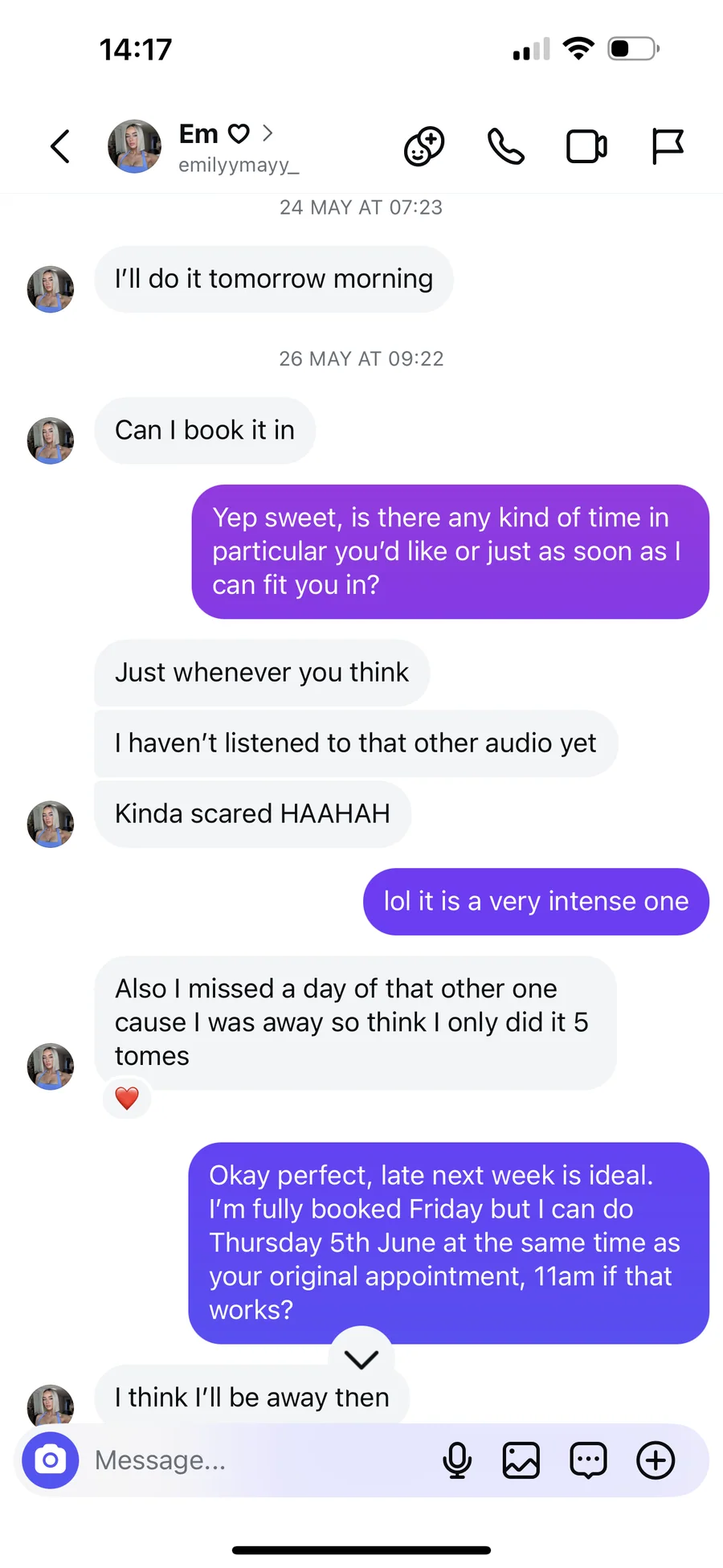 Client testimonial — em emilyymayy follow up session